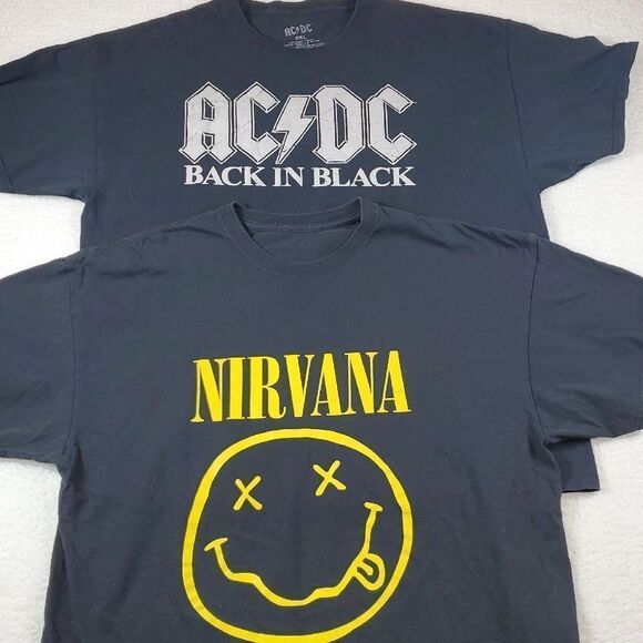 AC/DC and Nirvana Graphic Tees Bundle 2XL - Picture 1 of 14